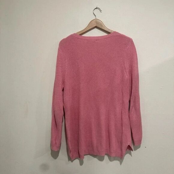 525 America Emma Crewneck Shaker Stitch Sweater Pink Size Medium - Picture 5 of 5